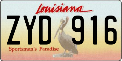 LA license plate ZYD916