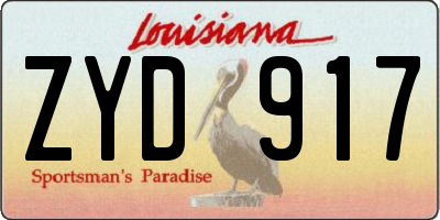 LA license plate ZYD917