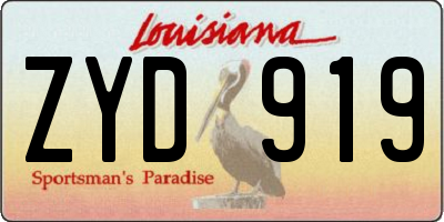 LA license plate ZYD919