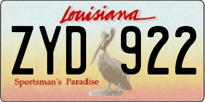 LA license plate ZYD922