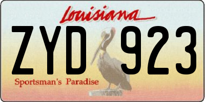 LA license plate ZYD923