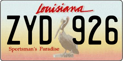 LA license plate ZYD926