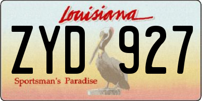 LA license plate ZYD927