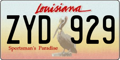 LA license plate ZYD929