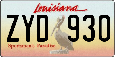 LA license plate ZYD930