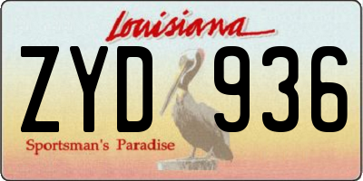 LA license plate ZYD936