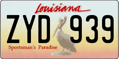 LA license plate ZYD939