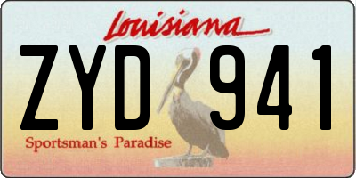 LA license plate ZYD941