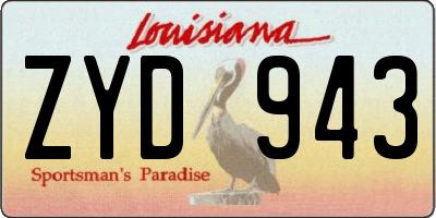 LA license plate ZYD943