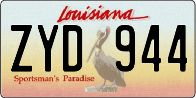 LA license plate ZYD944