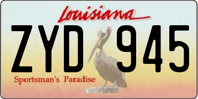 LA license plate ZYD945