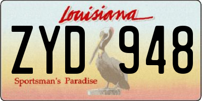 LA license plate ZYD948