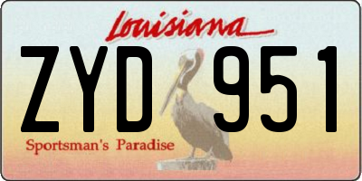 LA license plate ZYD951