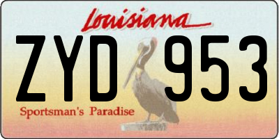 LA license plate ZYD953