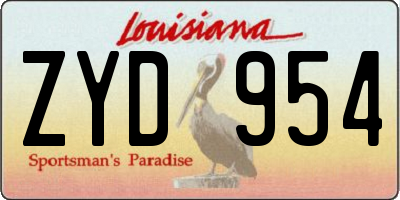 LA license plate ZYD954