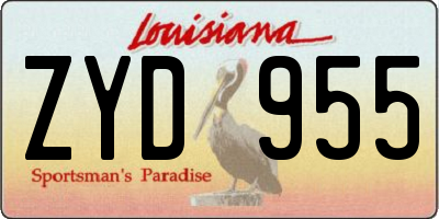 LA license plate ZYD955