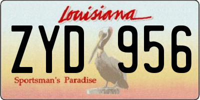 LA license plate ZYD956