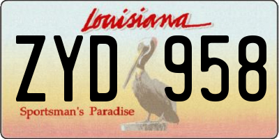 LA license plate ZYD958