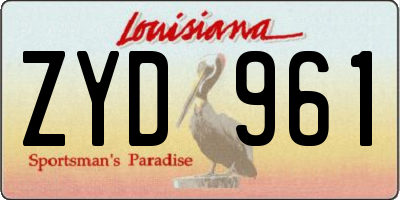 LA license plate ZYD961