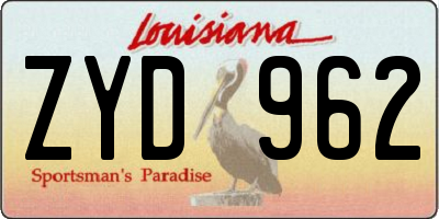 LA license plate ZYD962