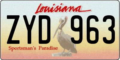 LA license plate ZYD963