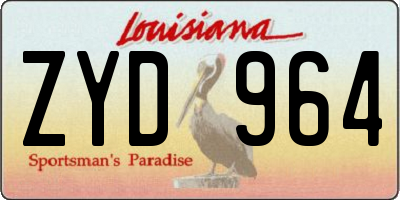 LA license plate ZYD964