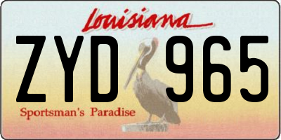 LA license plate ZYD965