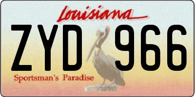 LA license plate ZYD966