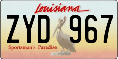 LA license plate ZYD967