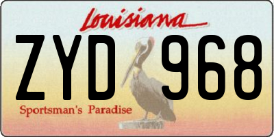 LA license plate ZYD968