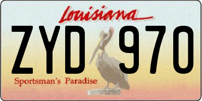 LA license plate ZYD970