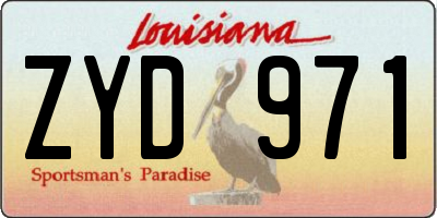 LA license plate ZYD971