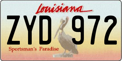 LA license plate ZYD972