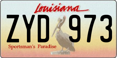 LA license plate ZYD973