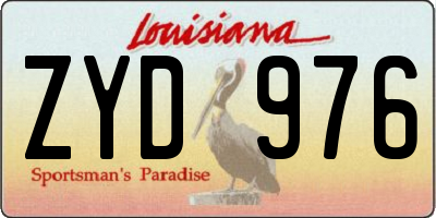 LA license plate ZYD976