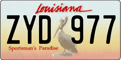 LA license plate ZYD977