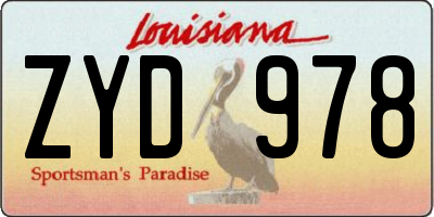 LA license plate ZYD978