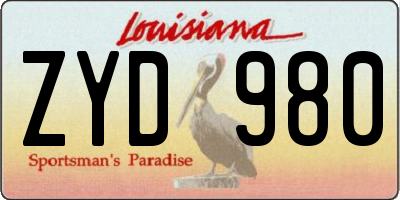 LA license plate ZYD980