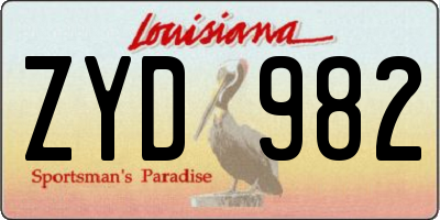 LA license plate ZYD982