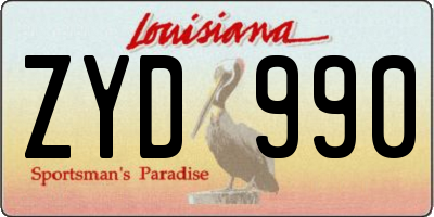 LA license plate ZYD990