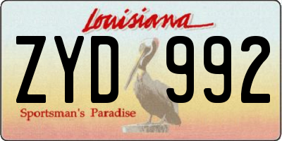 LA license plate ZYD992