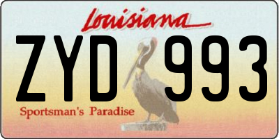 LA license plate ZYD993