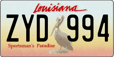 LA license plate ZYD994