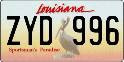 LA license plate ZYD996