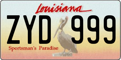 LA license plate ZYD999