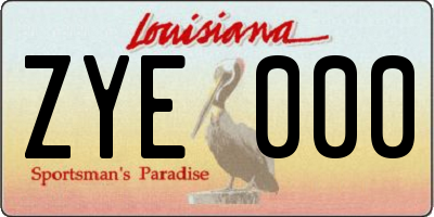 LA license plate ZYE000