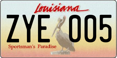 LA license plate ZYE005