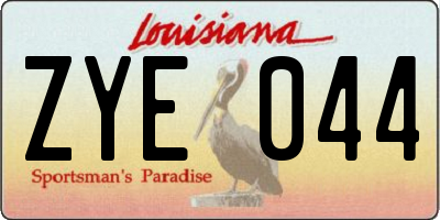 LA license plate ZYE044