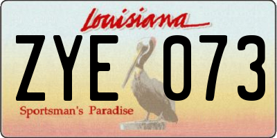 LA license plate ZYE073