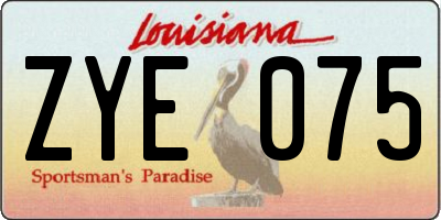 LA license plate ZYE075